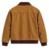 Men’s Camel Brown Bomber Jacket with Contrast Collar Rugged Vintage & Classic Workwear Style