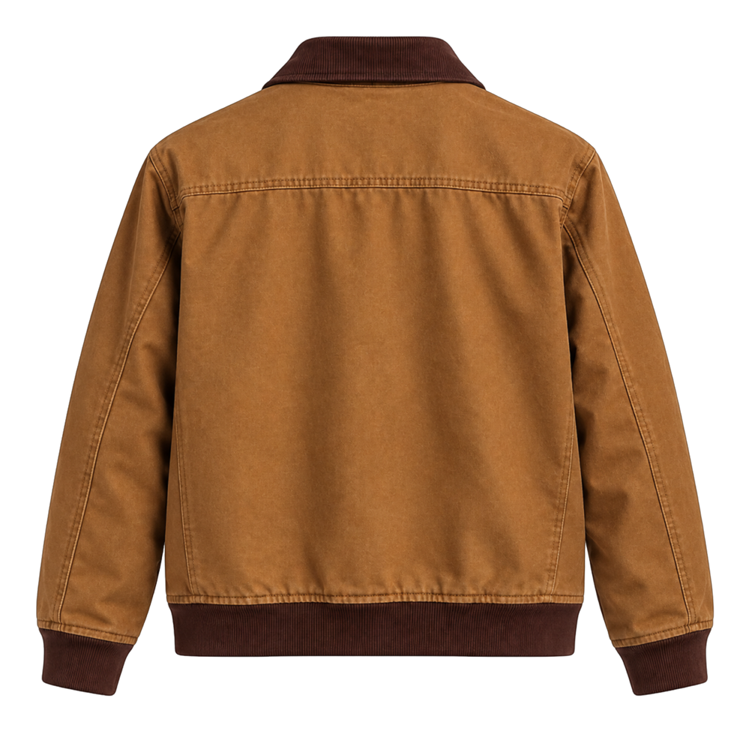 Women’s Camel Brown Bomber Jacket with Contrast Collar – Rugged Vintage & Classic Workwear Style
