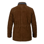 Men’s Brown Suede Leather Coat With Sherpa Lining – Winter Hooded Leather Jacket