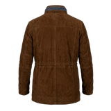 Manteau d'hiver en cuir suédé marron pour homme avec doublure sherpa – Blouson en cuir