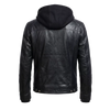 Black Hooded Leather Jacket