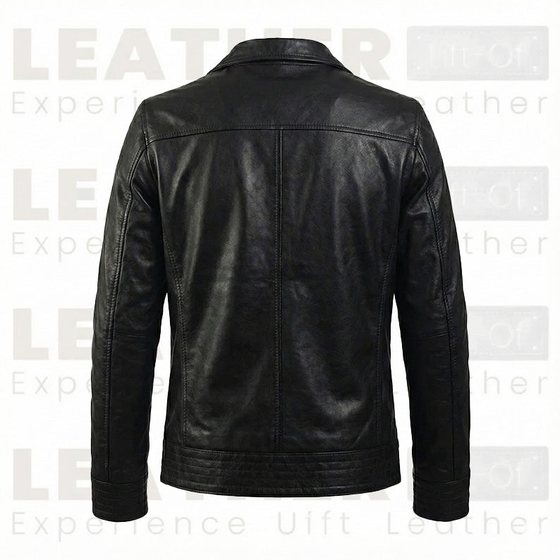 Blouson Cafe Racer Classique en Cuir Marron Foncé pour Homme – Luxe Fait Main