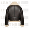 Women’s Shearling Collar Leather Jacket – Chocolate Brown Winter Coat