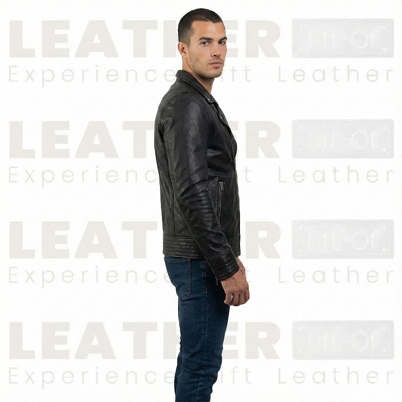 Blouson Cafe Racer Classique en Cuir Marron Foncé pour Homme – Luxe Fait Main