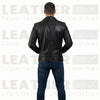 Men’s Classic Dark Brown Leather Cafe Racer Jacket – Handcrafted Luxury