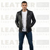 Men’s Classic Dark Brown Leather Cafe Racer Jacket – Handcrafted Luxury