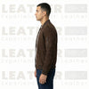 Men’s Premium Chocolate Suede Leather Bomber Jacket – Urban Minimalist Style