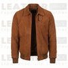 Men’s Chocolate Suede Bomber Jacket | Premium Goatskin Suede