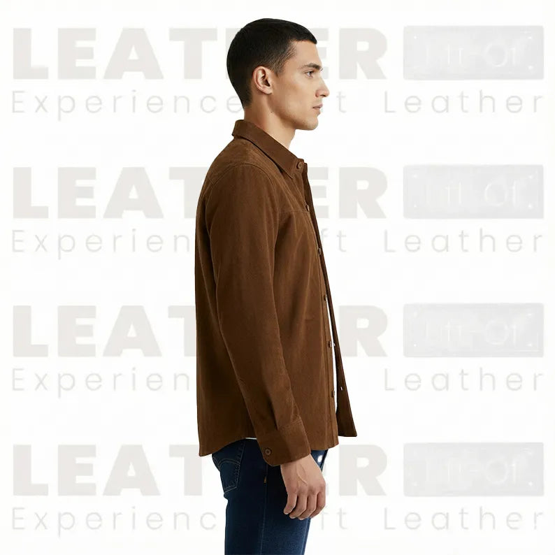 Men’s Classic Dark Brown Leather Bomber Jacket – Handcrafted Luxury