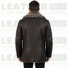The "Aspen" Shearling Car Coat – Handcrafted Leather in Dark Walnut