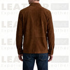 Men’s Classic Dark Brown Leather Bomber Jacket – Handcrafted Luxury
