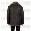 The "Aspen" Shearling Car Coat – Handcrafted Leather in Dark Walnut