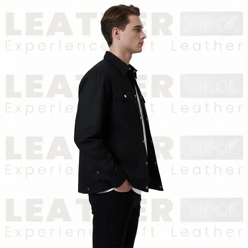 Le manteau de voiture en peau de mouton "Aspen" – Cuir fait main Noyer foncé