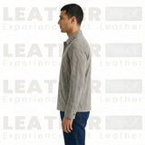 Blouson de motard style café racer pour homme en cuir vert forêt vieilli – Fini à la main