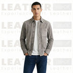 Vintage Cafe Racer Herren Bikerjacke aus forestgrünem Leder – Handpoliert