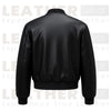 Women’s Minimal Faux Leather Bomber Jacket – Classic Black Everyday Style