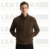 The "Lester" Suede Bomber – Premium Goatskin in Earth-Tone Brown