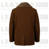 Furlong Brown Suede Leather Coat – Luxury Fur Collar Winter Coat for Men