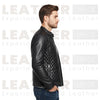 Men's Quilted PU Leather Jacket – Slim Fit Biker Style Zip Up Outerwear