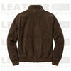 The "Lester" Suede Bomber – Premium Goatskin in Earth-Tone Brown