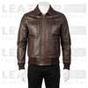 Aaron Heritage Brown Leather Bomber Jacket