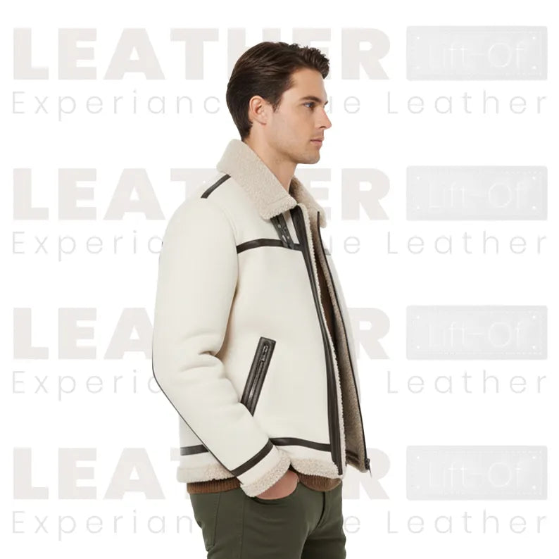 Veste aviateur Levi's en similicuir retourné Rancher – Style hivernal chaud doublé Sherpa