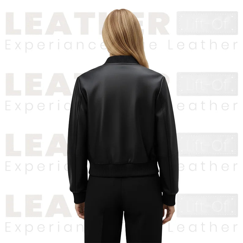 Blouson aviateur minimaliste en similicuir pour femme – Le style classique noir de tous les jours