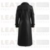 Huntsman Black Hooded Leather Trench Coat for Men