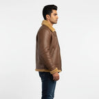 Men's Shearling Aviator Jacket – Winter Warm Faux Fur Lined Bomber Coat