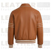 Cooper Retro Tan Leather Bomber Varsity Jacket