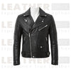 Men’s Black Quilted Biker Leather Jacket