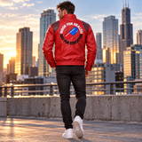 Akira Kaneda Jacket – Men's Red Leather Biker Jacket with Capsule Back, Burgundy Quilted Shoulders and Gold-Tone Clasps, Anime Cosplay Costume