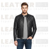 Men's Quilted PU Leather Jacket – Slim Fit Biker Style Zip Up Outerwear