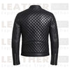 Men's Quilted PU Leather Jacket – Slim Fit Biker Style Zip Up Outerwear