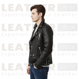 Men's Black Quilted Biker Leather Jacket – Premium Motorcycle Rider Jacket