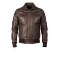 Men’s Heritage Brown Leather Bomber Jacket – Classic Aviator Style Leather Flight Jacket