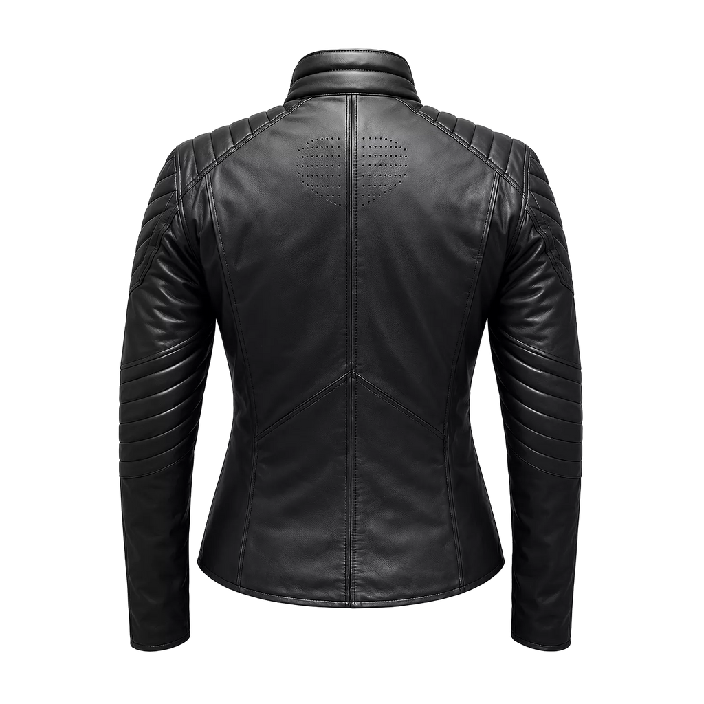 Schwarze Lederjacke für Herren im Superhelden-Stil - Motorrad Bikerjacke
