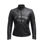 Schwarze Lederjacke für Herren im Superhelden-Stil - Motorrad Bikerjacke