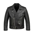 Black Premium Moto Biker Leather Jacket with Side Lace Detailing