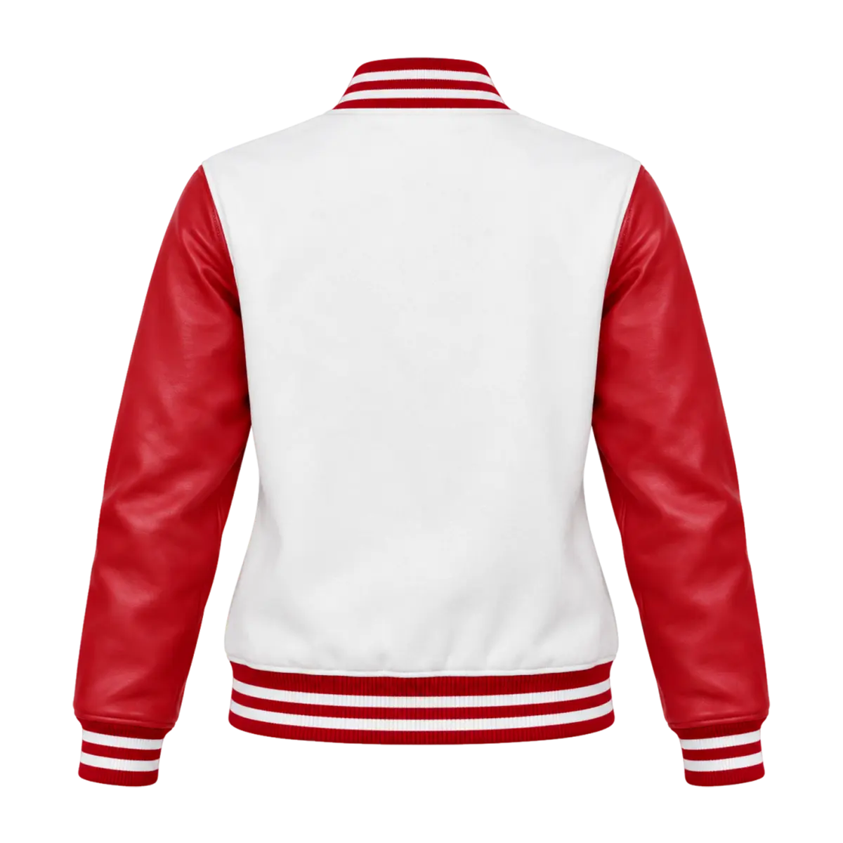 Women's Santa Claus Embroidered Red & White Christmas Varsity Jacket