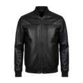 DE-MARCA Black Genuine Lambskin Bomber Jacket for Men