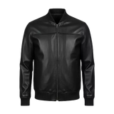 DE-MARCA Black Genuine Lambskin Bomber Jacket for Men
