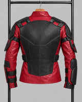 Deadshot Jacket Suicide Squad Style Red & Black Leather Tactical Biker Jacket