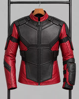 Deadshot Jacket Suicide Squad Style Red & Black Leather Tactical Biker Jacket