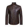 Drakeshire Vintage Brown Stand-Collar Leather Jacket