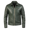 GREEN LEATHER BIKER JACKET