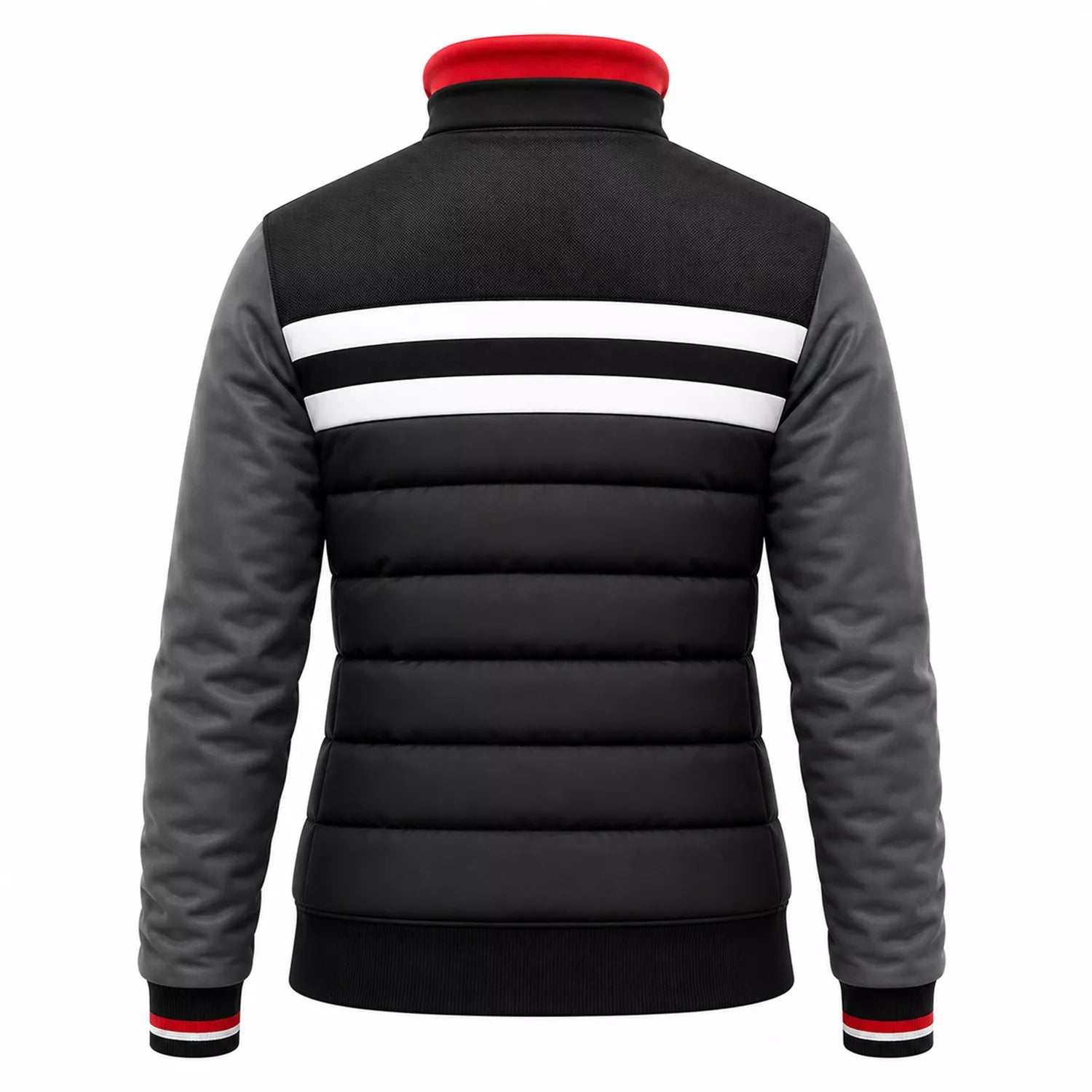 Women’s Black Grey White Puffer Bomber Jacket | Winter Style