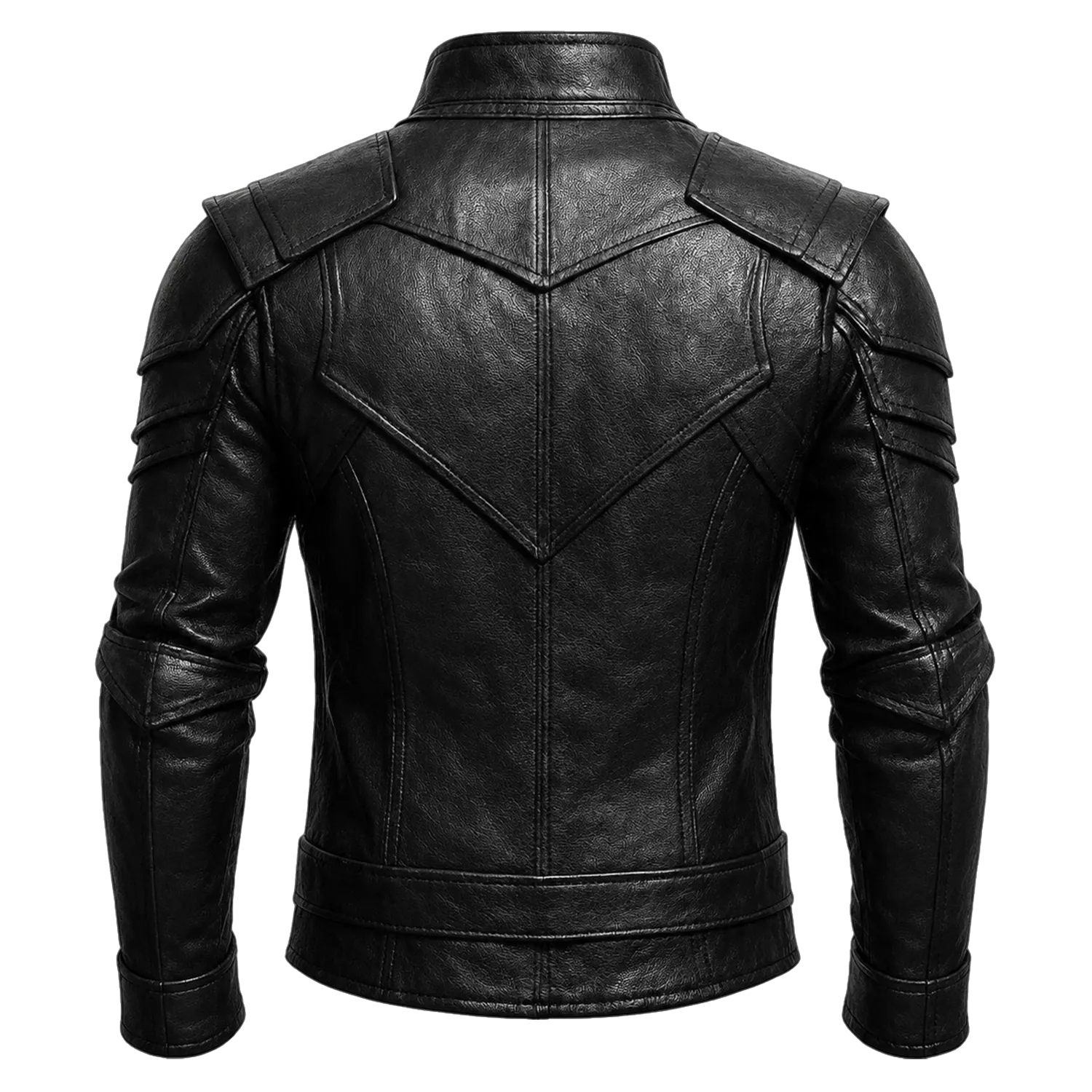 Men’s Black Heritage Emblem Leather Biker Jacket | Custom Graphic Motorcycle Jacket