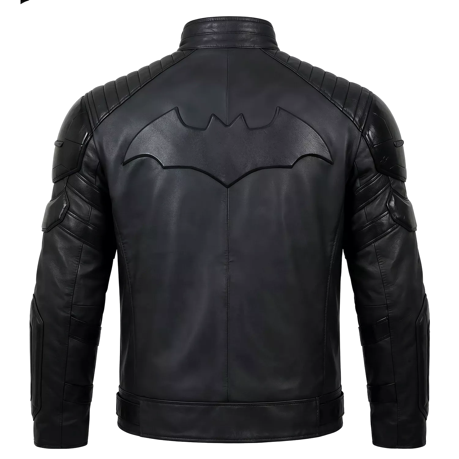Blouson de motard style super-héros en cuir noir mat pour homme