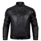 Blouson de motard style super-héros en cuir noir mat pour homme